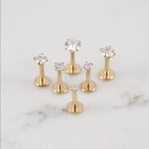 3MM Tragus Lebrat Gold Stud NEW